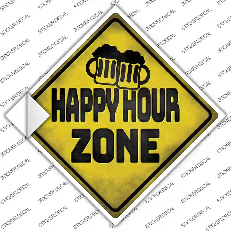 Happy Hour Zone Novelty Diamond Sticker Decal