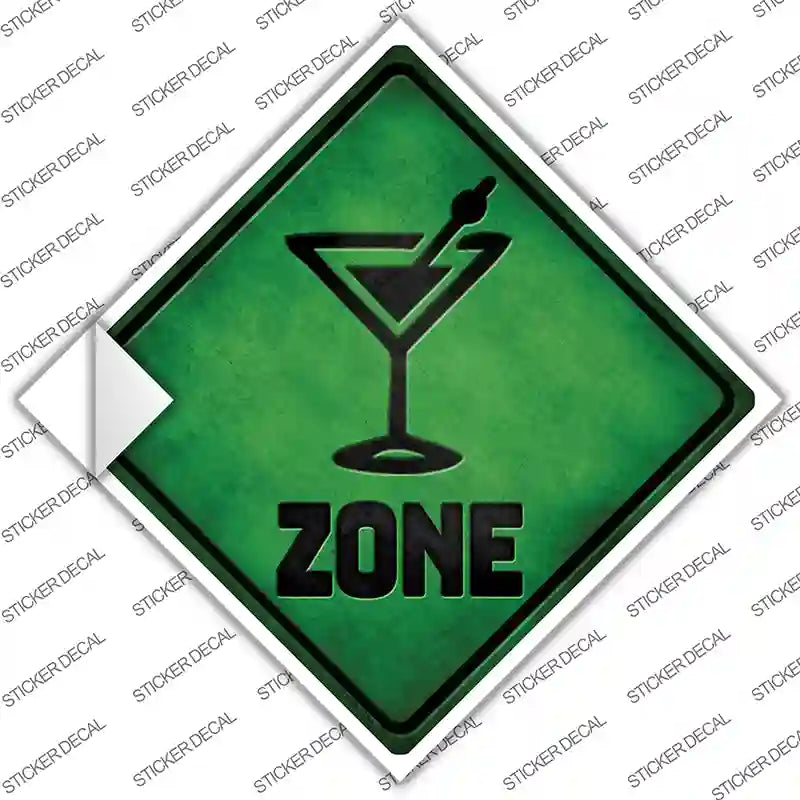 Martini Zone Green Novelty Diamond Sticker Decal