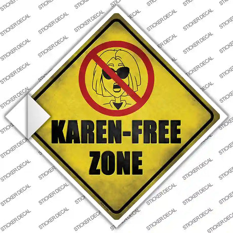 Karen Free Zone Novelty Diamond Sticker Decal