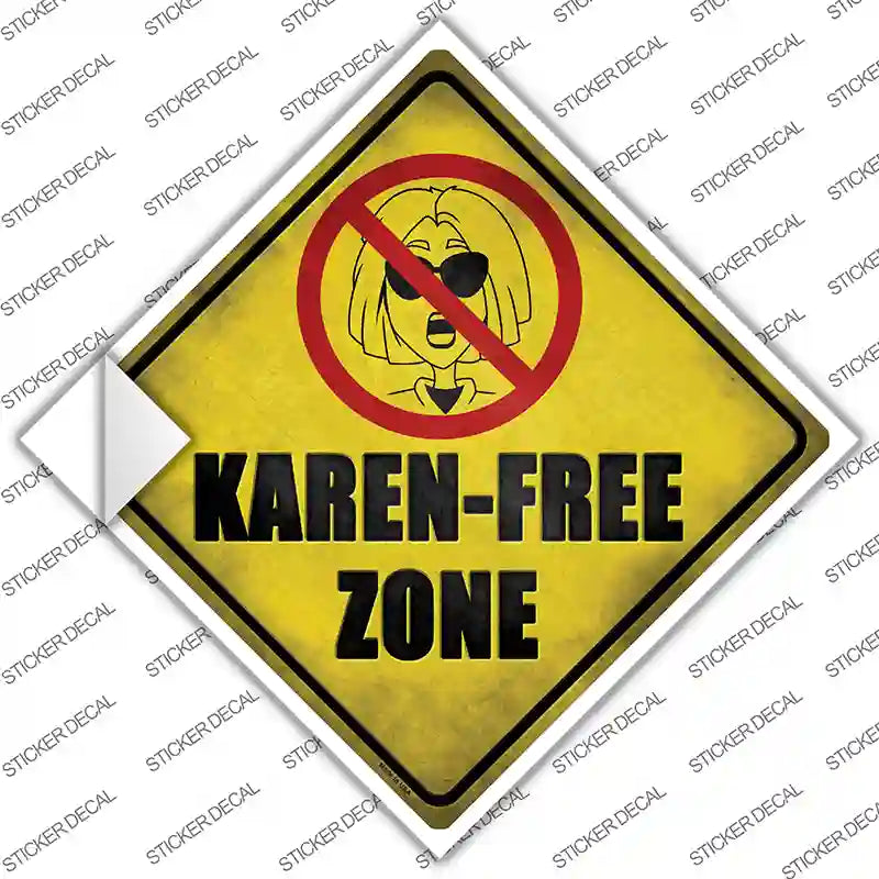 Karen Free Zone Novelty Diamond Sticker Decal