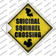 Suicidal Squirrel Xing Novelty Diamond Sticker Decal