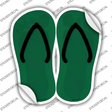 Green Solid Novelty Flip Flops Sticker Decal Small