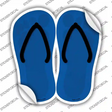 Blue Solid Novelty Flip Flops Sticker Decal Small