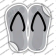 Gray Solid Novelty Flip Flops Sticker Decal Small