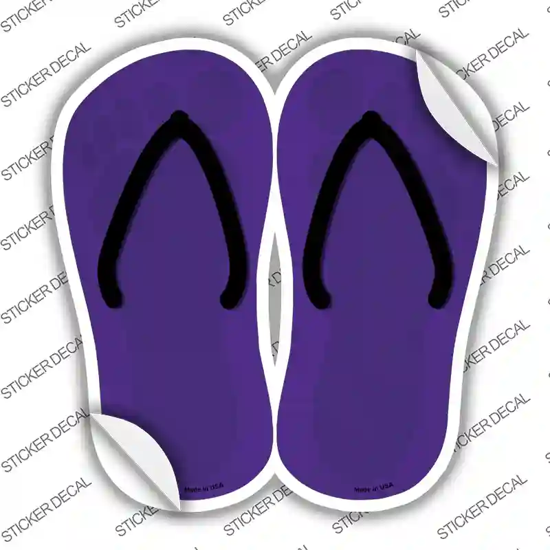 Purple Solid Novelty Flip Flops Sticker Decal Small