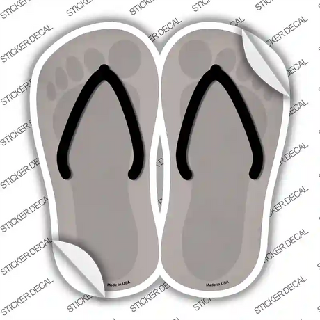 Tan Solid Novelty Flip Flops Sticker Decal Small