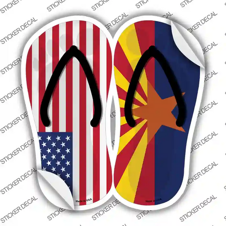 USA|Arizona Flag Novelty Flip Flops Sticker Decal Small