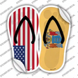 USA|New Jersey Flag Novelty Flip Flops Sticker Decal Small