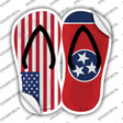 USA|Tennessee Flag Novelty Flip Flops Sticker Decal Small