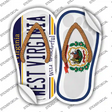 West Virginia|WV Flag Novelty Flip Flops Sticker Decal Small