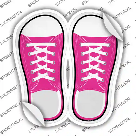 Pink Solid Novelty Shoe Outlines Sticker Decal Small