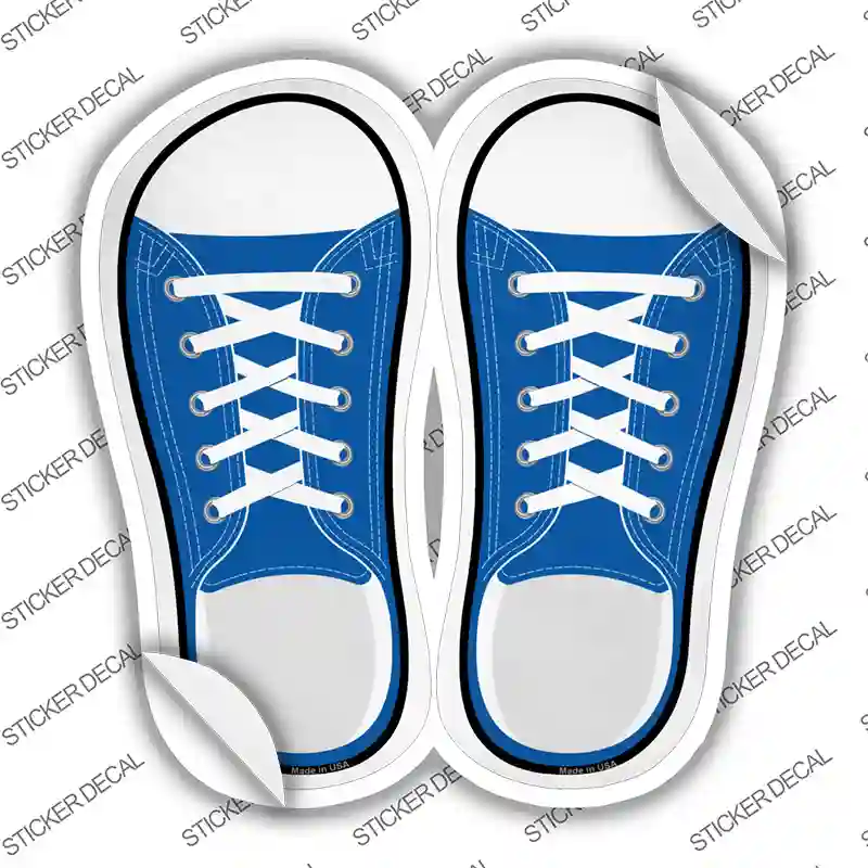 Blue Solid Novelty Shoe Outlines Sticker Decal Small