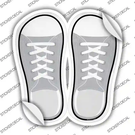 Gray Solid Novelty Shoe Outlines Sticker Decal Small