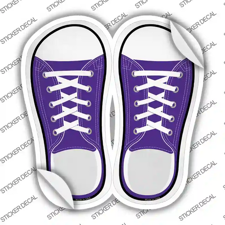 Purple Solid Novelty Shoe Outlines Sticker Decal Small