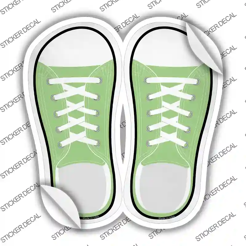 Lime Green Solid Novelty Shoe Outlines Sticker Decal Small