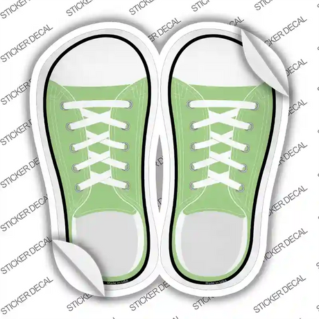 Lime Green Solid Novelty Shoe Outlines Sticker Decal Small