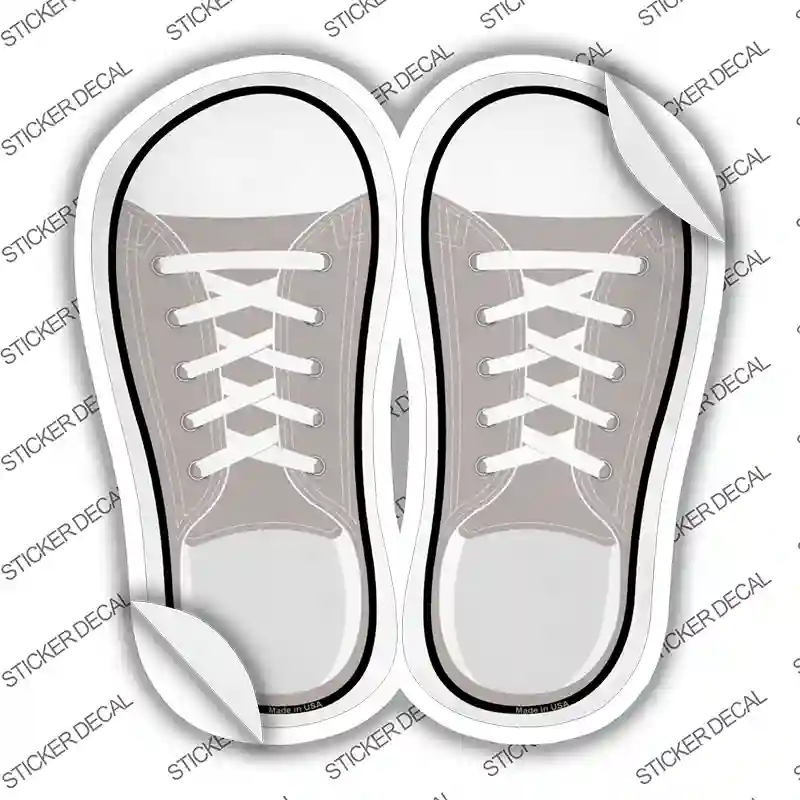 Tan Solid Novelty Shoe Outlines Sticker Decal Small