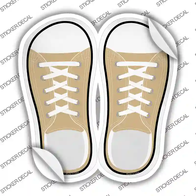 Gold Solid Novelty Shoe Outlines Sticker Decal Small