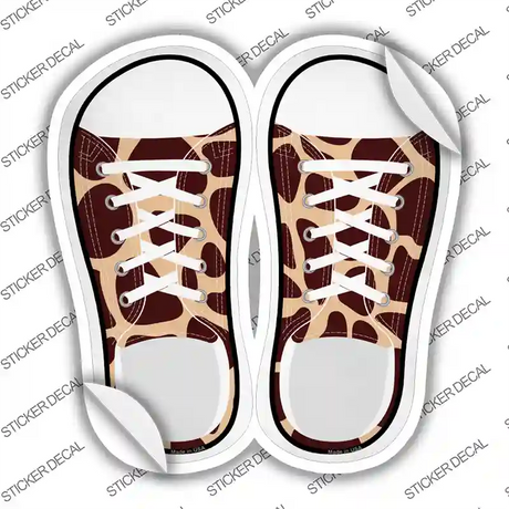 Giraffe Print Novelty Shoe Outlines Sticker Decal Small