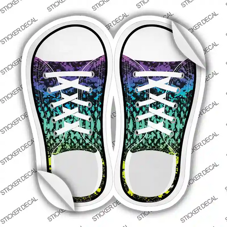 Rainbow Paint Splatter Novelty Shoe Outlines Sticker Decal Small