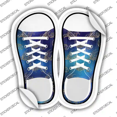Fish Blue Novelty Shoe Outlines Sticker Decal Small