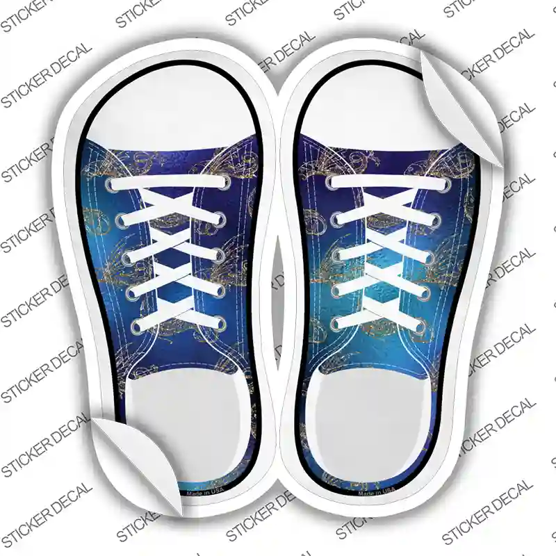 Fish Blue Novelty Shoe Outlines Sticker Decal Small