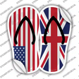 USA|Britain Flag Novelty Flip Flops Sticker Decal Small