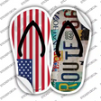 USA|Route 66 Strip Art Novelty Flip Flops Sticker Decal Small