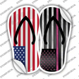 USA|Pink American Flag Novelty Flip Flops Sticker Decal Small