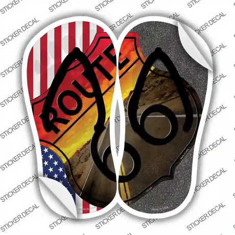 USA|Route 66 Shield Novelty Flip Flops Sticker Decal Small