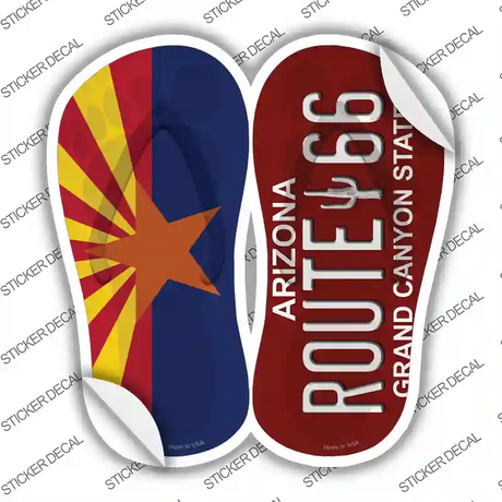 AZ Flag|Route 66 Arizona Novelty Flip Flops Sticker Decal Small