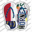 NC Flag|Hornets Strip Art Novelty Flip Flops Sticker Decal Small