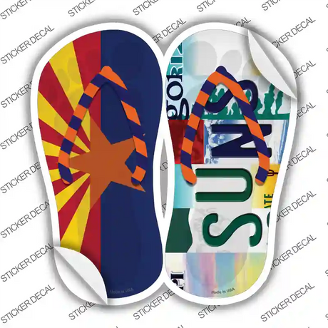 AZ Flag|Suns Strip Art Novelty Flip Flops Sticker Decal Small