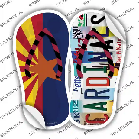 AZ Flag|Cardinals Strip Art Novelty Flip Flops Sticker Decal Small