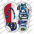 NC Flag|Panthers Strip Art Novelty Flip Flops Sticker Decal Small