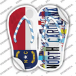 NC Flag|North Carolina Strip Art Novelty Flip Flops Sticker Decal Small