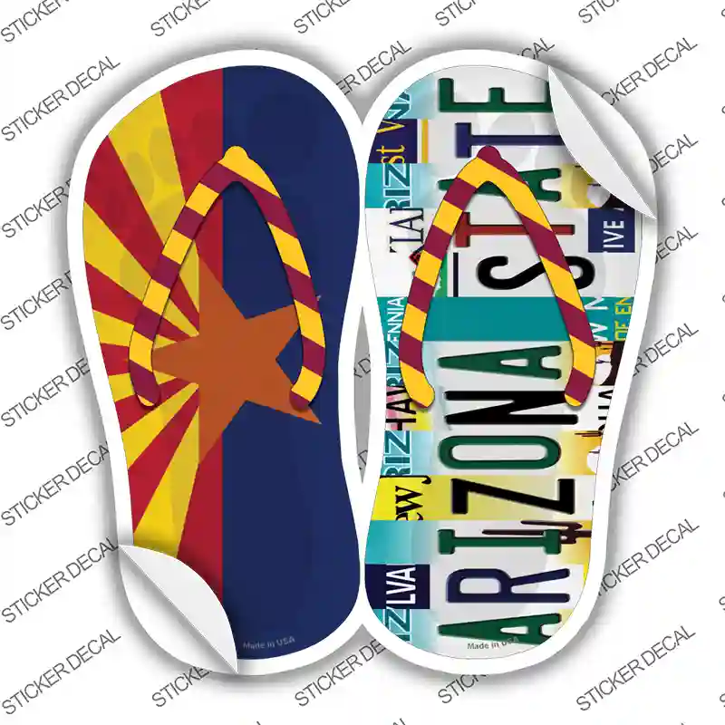 AZ Flag|Arizona State Strip Art Novelty Flip Flops Sticker Decal Small