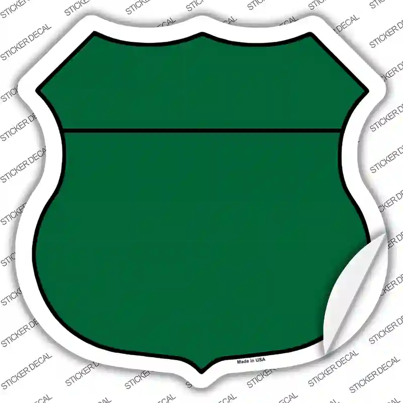 Green Novelty Highway Shield Sticker Decal