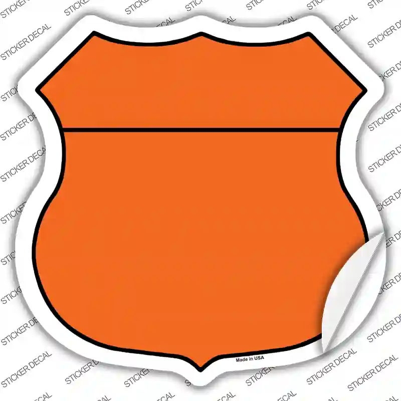 Orange Novelty Highway Shield Sticker Decal