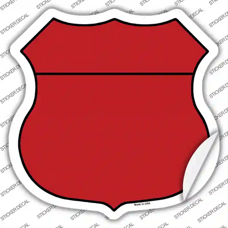 Red Novelty Highway Shield Sticker Decal