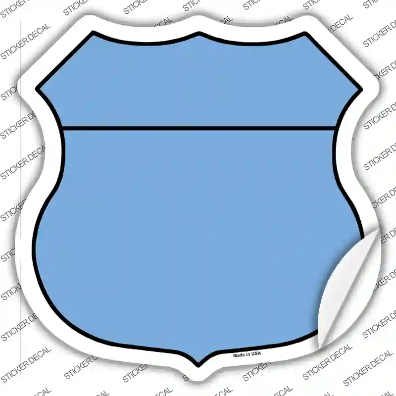 Light Blue Novelty Highway Shield Sticker Decal