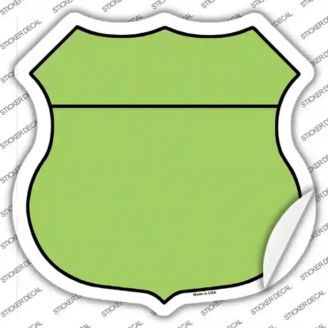 Lime Green Novelty Highway Shield Sticker Decal