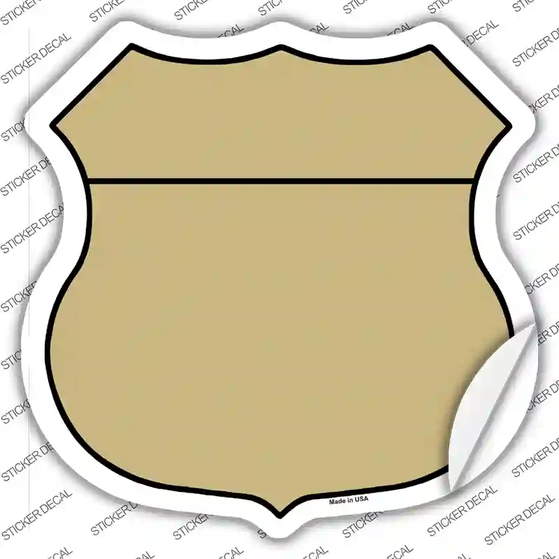 Gold Novelty Highway Shield Sticker Decal