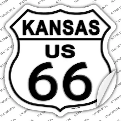 Kansas Route 66 Novelty Highway Shield Sticker Decal