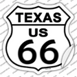 Texas Route 66 Novelty Highway Shield Sticker Decal