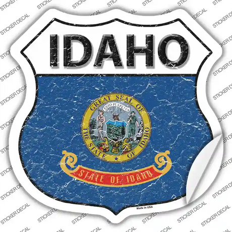 Idaho Flag Novelty Highway Shield Sticker Decal