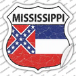 Mississippi Flag Novelty Highway Shield Sticker Decal