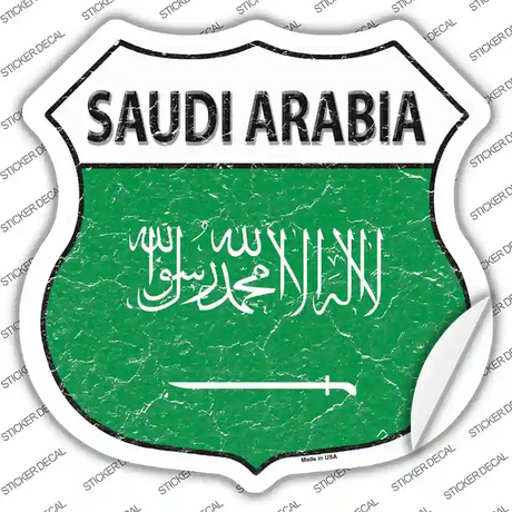 Saudi Arabia Flag Novelty Highway Shield Sticker Decal