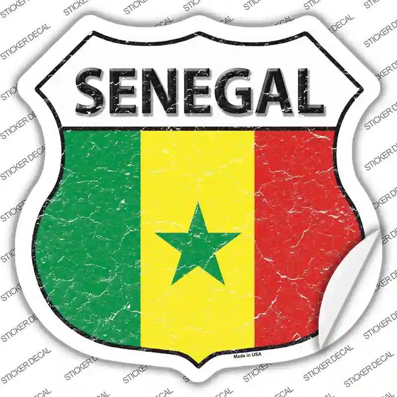 Senegal Flag Novelty Highway Shield Sticker Decal