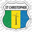 St Christopher Flag Novelty Highway Shield Sticker Decal